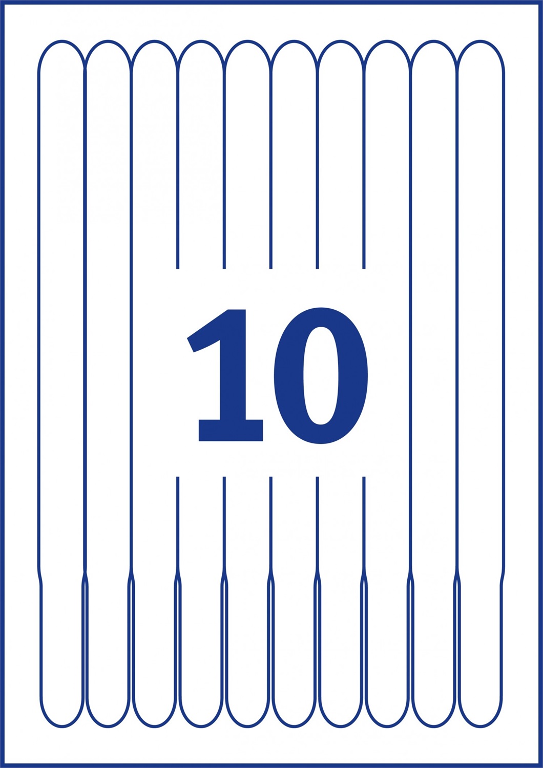 Avery L4000-5 Braccialetti Identificativi Stampabili Bianchi 265x18 mm - Confezione da 5 Fogli (10 Etichette per Foglio) - Ultra Resistenti e Flessibili