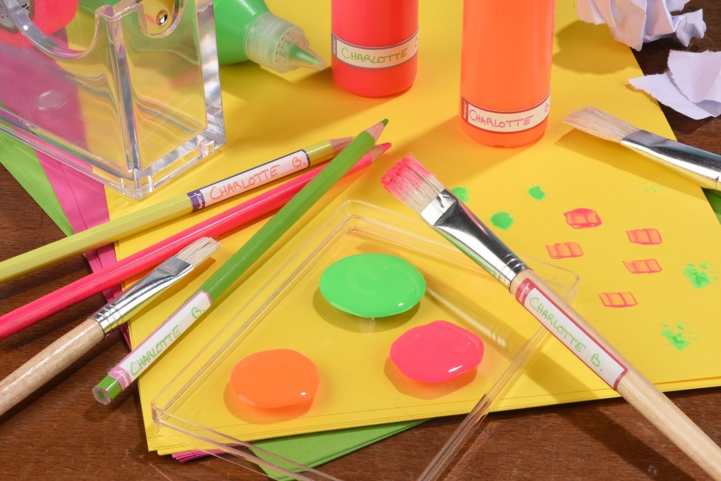 Avery Etichette per Penne e Matite Rosa/Viola 50x10 mm - Confezione da 30 Pezzi