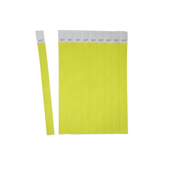 Avery Braccialetti Identificativi in Tyvek® Giallo Fluo - Conf. 500 Pezzi - Resistenti all'Acqua e Antistrappo