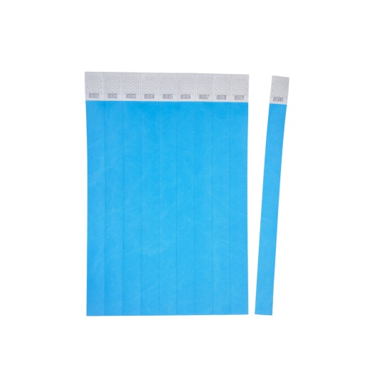 Avery Braccialetti Identificativi in Tyvek® Blu Fluo - 500 Pezzi, 256x19 mm, Resistenti all'Acqua e Antistrappo