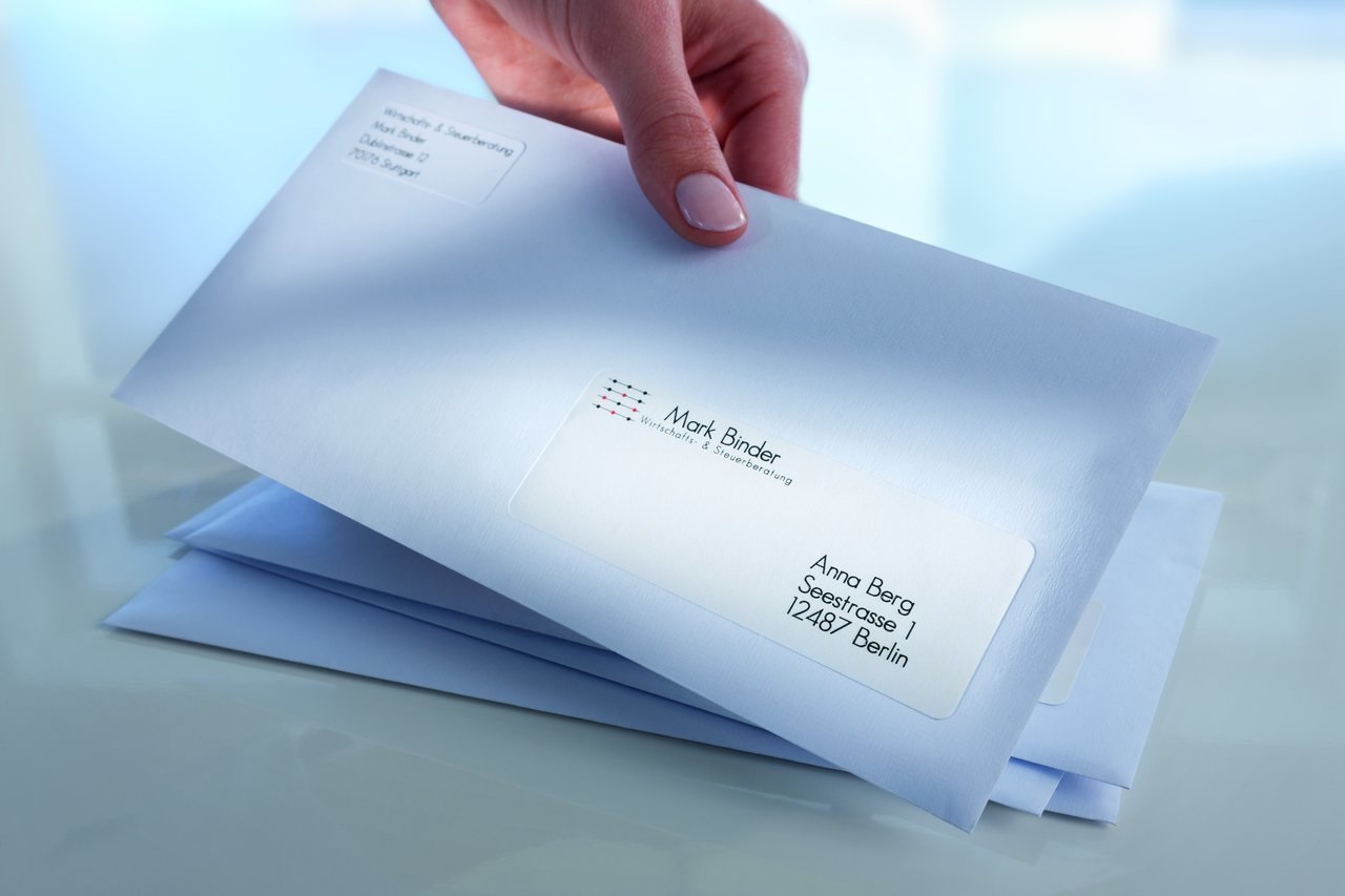 Avery L7160-100 Etichette adesive Bianco 63,5 x 38,1 mm Rettangolari con angoli arrotondati Permanenti, 100 fogli A4, 21 etichette per foglio, QuickPEEL, ProNature