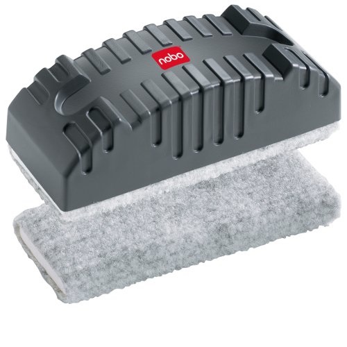 Nobo Cancellino Magnetico Ricaricabile per Lavagna Bianca - Nero, Cod. 34533421, Impugnatura Ergonomica, Magnete Integrato