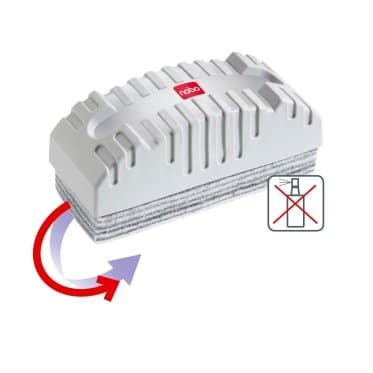 Nobo Cancellino Easypeel con 10 Feltrini Rimovibili per Lavagna Bianca - Dimensioni 9x21x6,2 cm