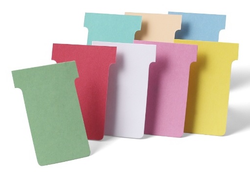 Nobo Schede a T Bianche per Professional Planner - Conf. 100 Pezzi - Dimensioni 28x49mm