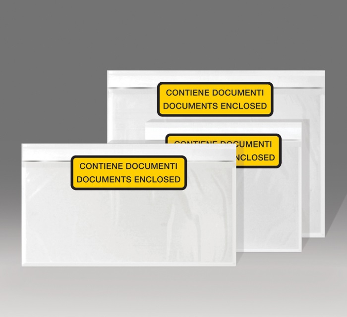 WePack 240135100N Buste Autoadesive Portadocumenti Trasparenti 100 pz - 24x13,5 cm, Spessore 40 micron, Chiusura Adesiva
