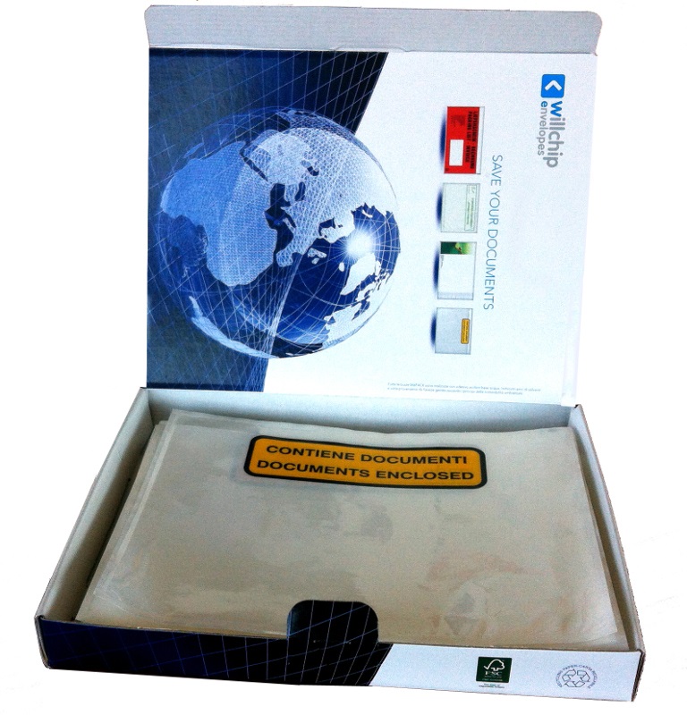 WePack 240135100N Buste Autoadesive Portadocumenti Trasparenti 100 pz - 24x13,5 cm, Spessore 40 micron, Chiusura Adesiva
