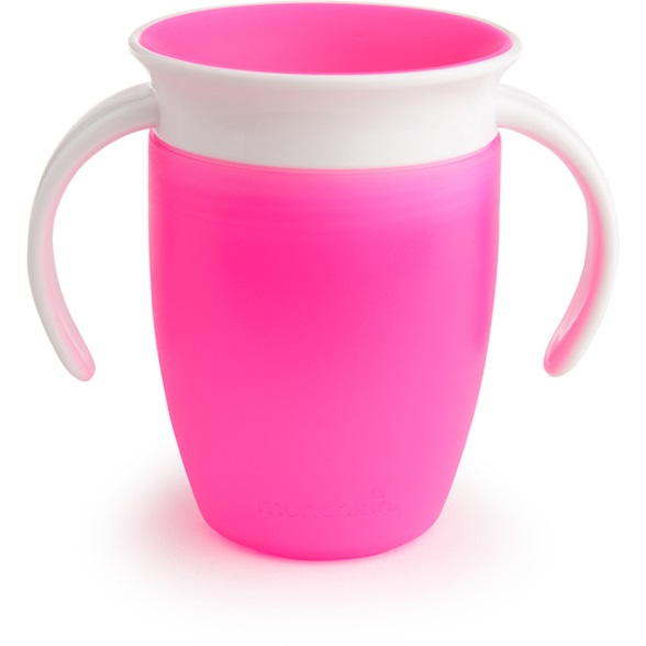 Munchkin Miracle 360° Tazza da allenamento Rosa 207 ml - Senza BPA, A prova di perdite, per bambini da 6 mesi