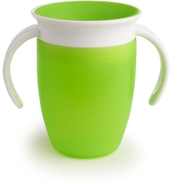 Munchkin Miracle 360° Tazza Antigoccia Verde con Manici - 207 ml per Bambini
