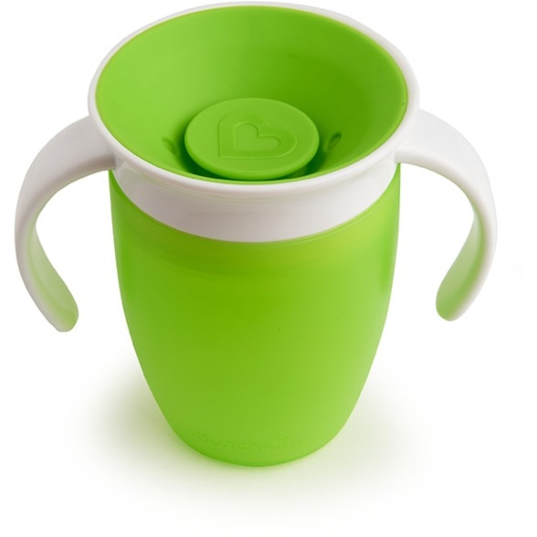 Munchkin Miracle 360° Tazza Antigoccia Verde con Manici - 207 ml per Bambini