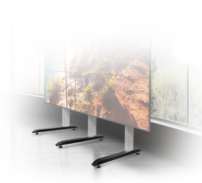 B-Tech BT8380 Supporto da Tavolo per Schermo - Base in Metallo Nero, Dimensioni 86x950x107 mm