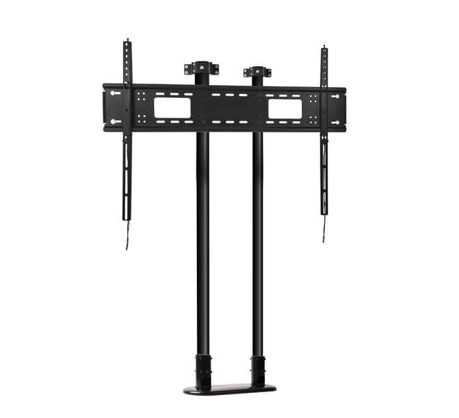 B-Tech BT7807/B - Supporto Heavy Duty per Schermo, Montaggio a Pavimento/Soffitto, Capacità 200 kg, Nero