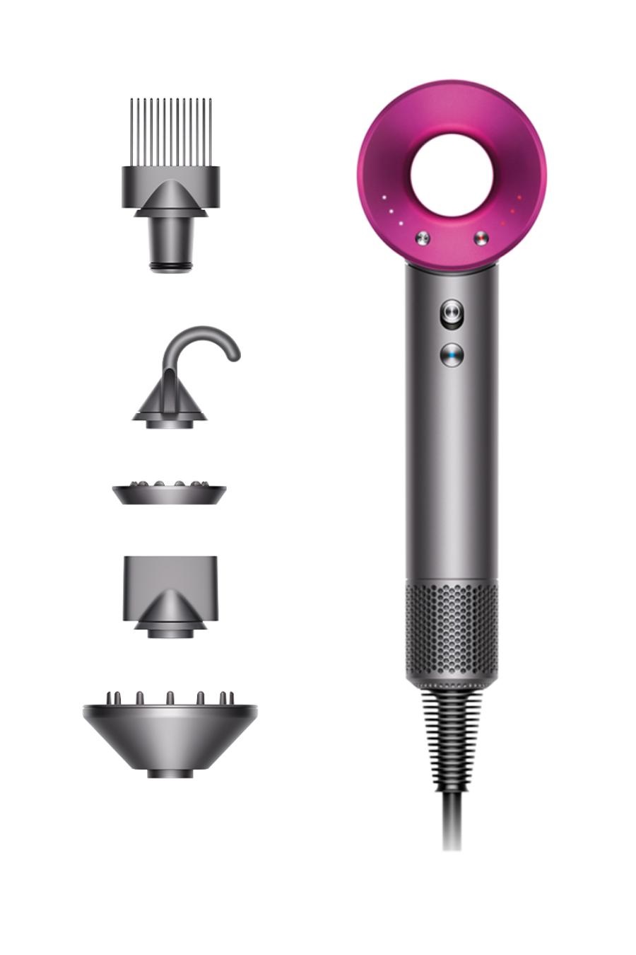 Dyson Supersonic HD07 Asciugacapelli Professionale 1600W Fucsia e Grigio con Accessori Magnetici