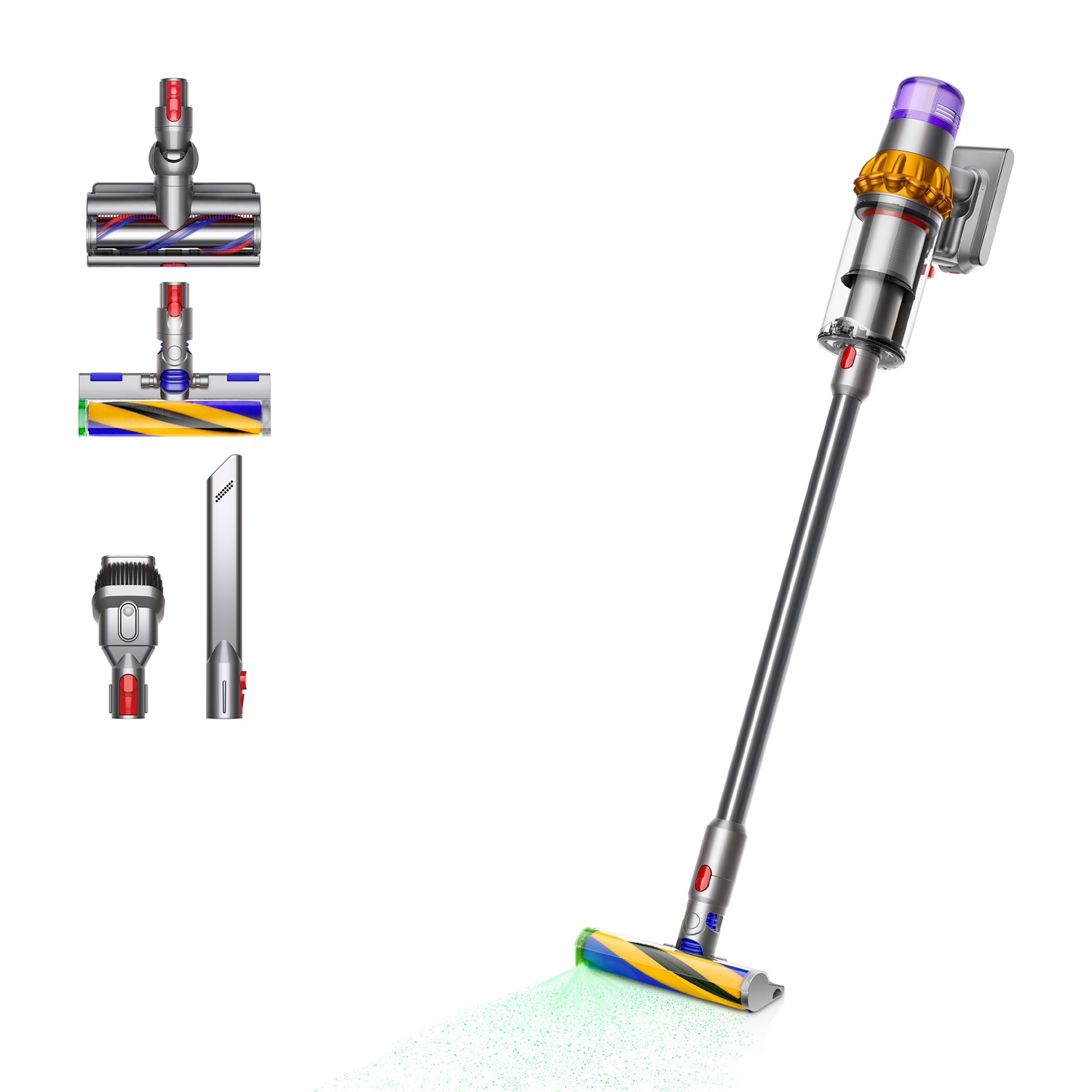 Dyson V15 Detect Absolute Aspirapolvere Senza Filo 2 in 1 Nichel/Giallo 660W Senza Sacchetto Ciclonico Capacità 0,76L