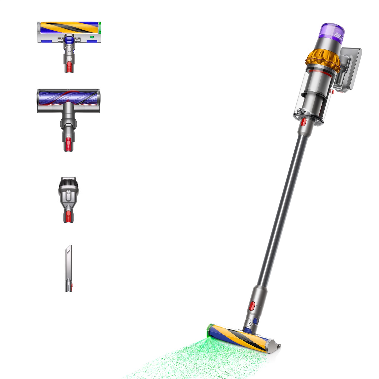 Dyson V15 Detect Absolute Aspirapolvere Senza Filo 2 in 1 Nichel/Giallo 660W Senza Sacchetto Ciclonico Capacità 0,76L