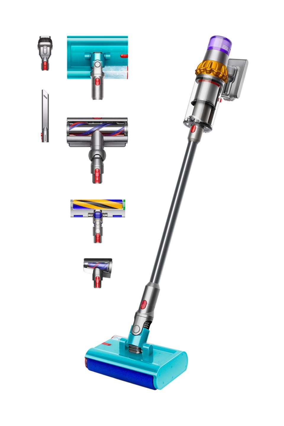 Dyson V15s Detect Submarine Aspirapolvere e Lavapavimenti Senza Filo, Ciclonico, Potenza 660 W, Nichel/Giallo, Senza Sacco