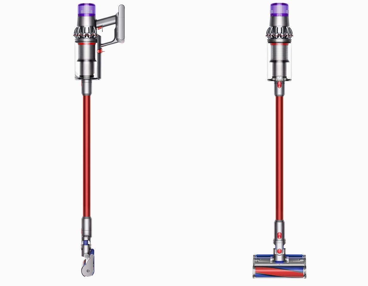 Dyson V11 Fluffy Aspirapolvere Senza Filo Nichel/Rosso - Potente 185 AW, Spazzola a Rullo Morbido, LCD, Ciclonico, Senza Sacchetto