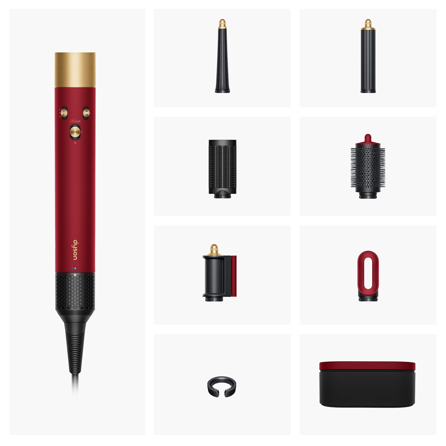 Dyson Airwrap i.d.™ Red Velvet - Multi-styler con accessori per asciugare, lisciare e creare ricci