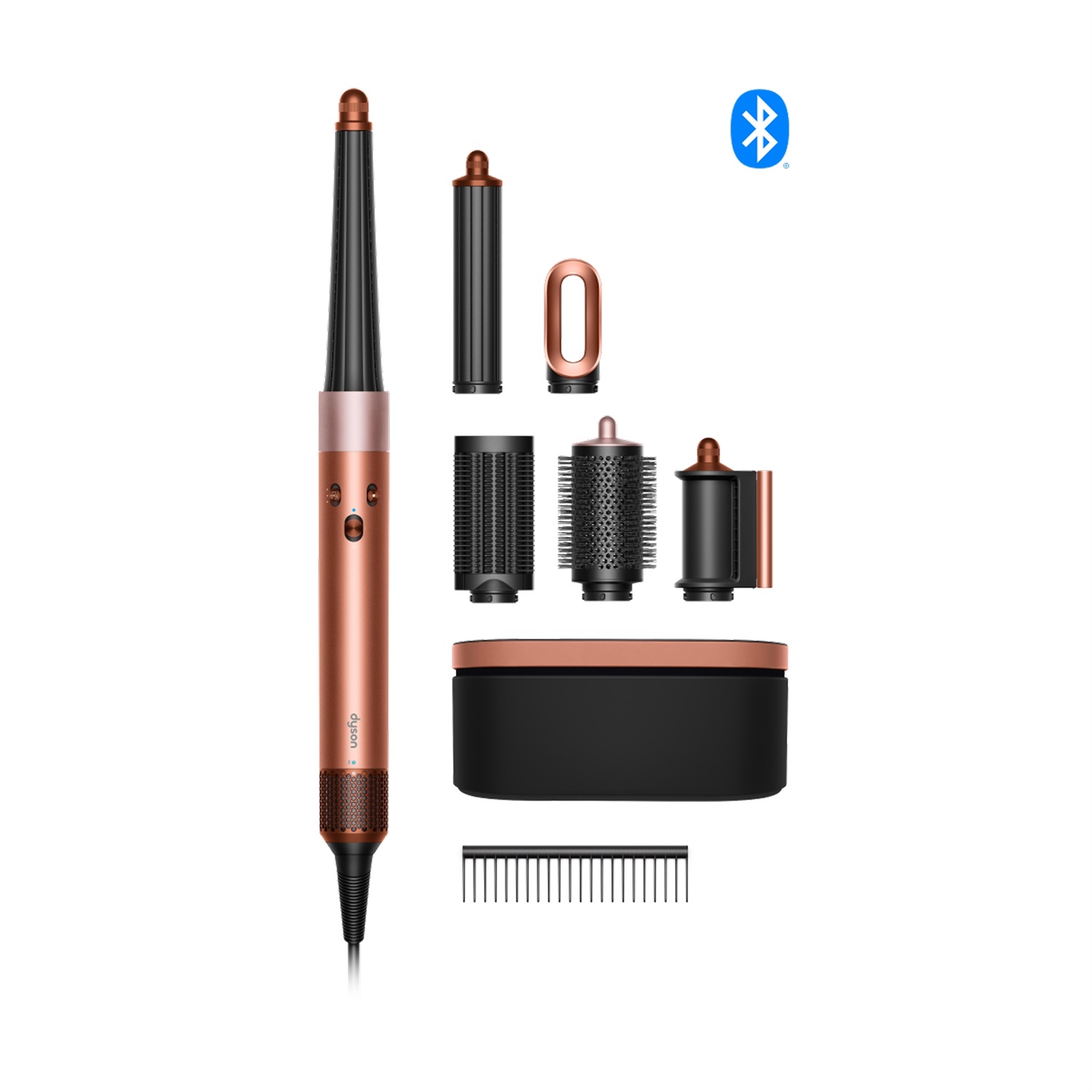Dyson Airwrap ID Straight Wavy Multistyler Caldo Nero e Rose Gold - Asciuga, Crea Ricci, Liscia e Nasconde Baby Hair