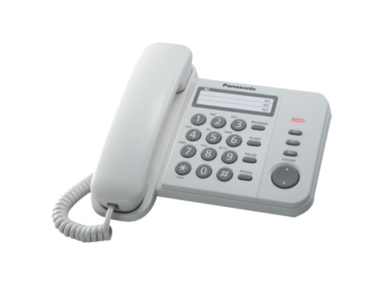 Panasonic KX-TS520EX1W Telefono Fisso Bianco con Identificatore di Chiamata e Rubrica da 50 Voci