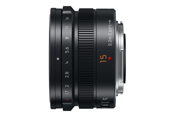 Panasonic H-X015E-K Leica DG Summilux Obiettivo 15 mm F1.7 ASPH, Nero - Attacco Micro Quattro Terzi, Nano Surface Coating, Copriobiettivo, Paraluce e Tappo Posteriore