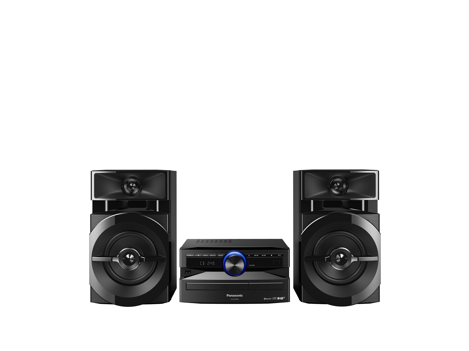 Panasonic SC-UX102E-K - Sistema Mini Hi-Fi 300W con Bluetooth, DAB , Lettore CD e Speaker a 2 Vie