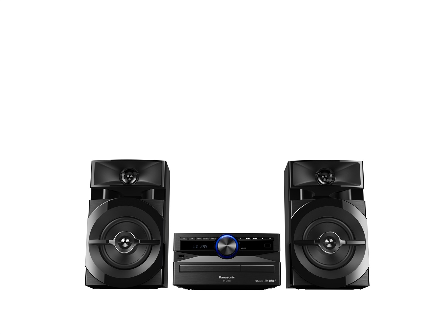 Panasonic SC-UX102E-K - Sistema Mini Hi-Fi 300W con Bluetooth, DAB , Lettore CD e Speaker a 2 Vie