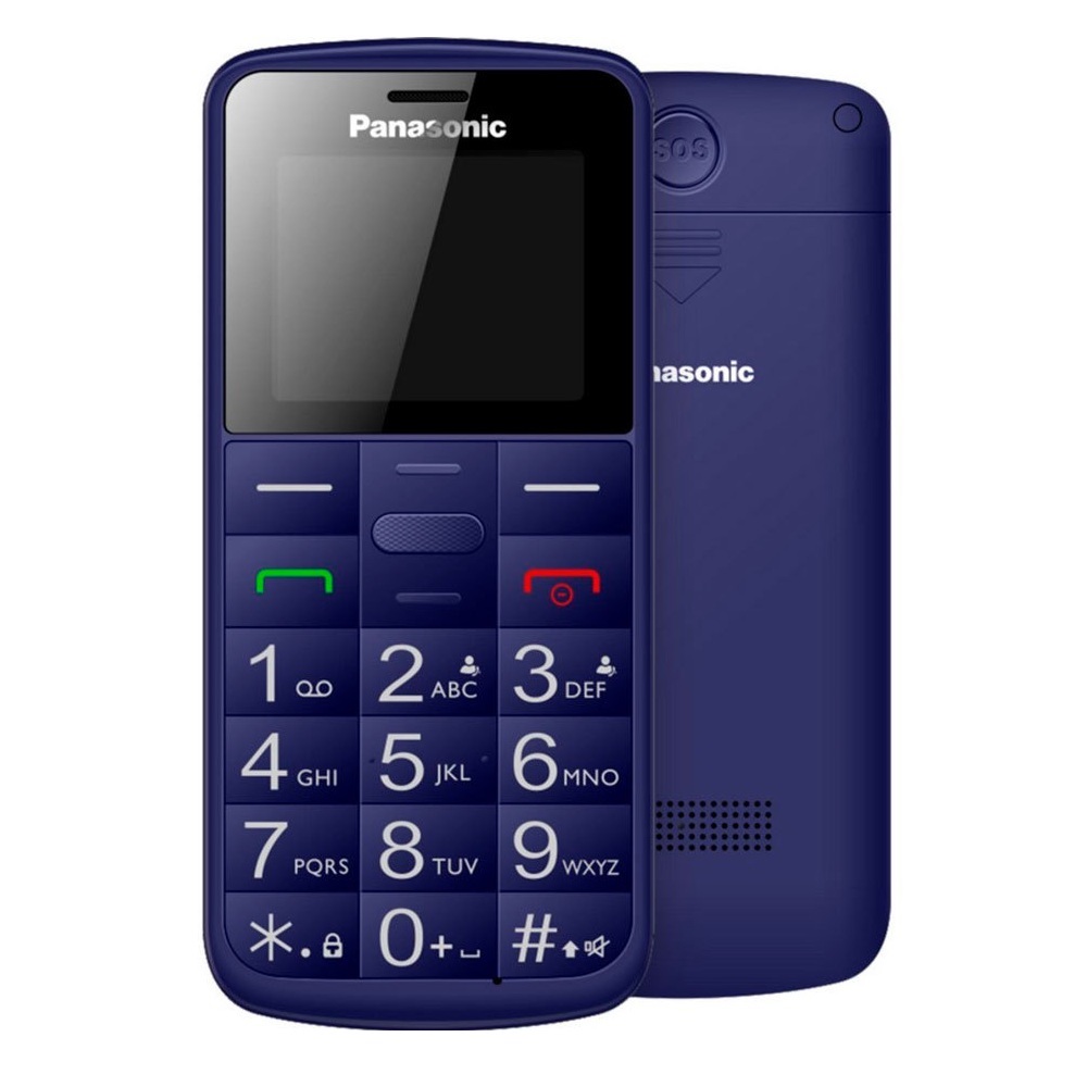 Panasonic KX-TU110 Cellulare Facilitato Blu - Display 1.77' a Colori, Dual SIM, Tasti Grandi, Chiamate Prioritarie, Tasto SOS, Resistente agli Urti, Batteria a Lunga Durata