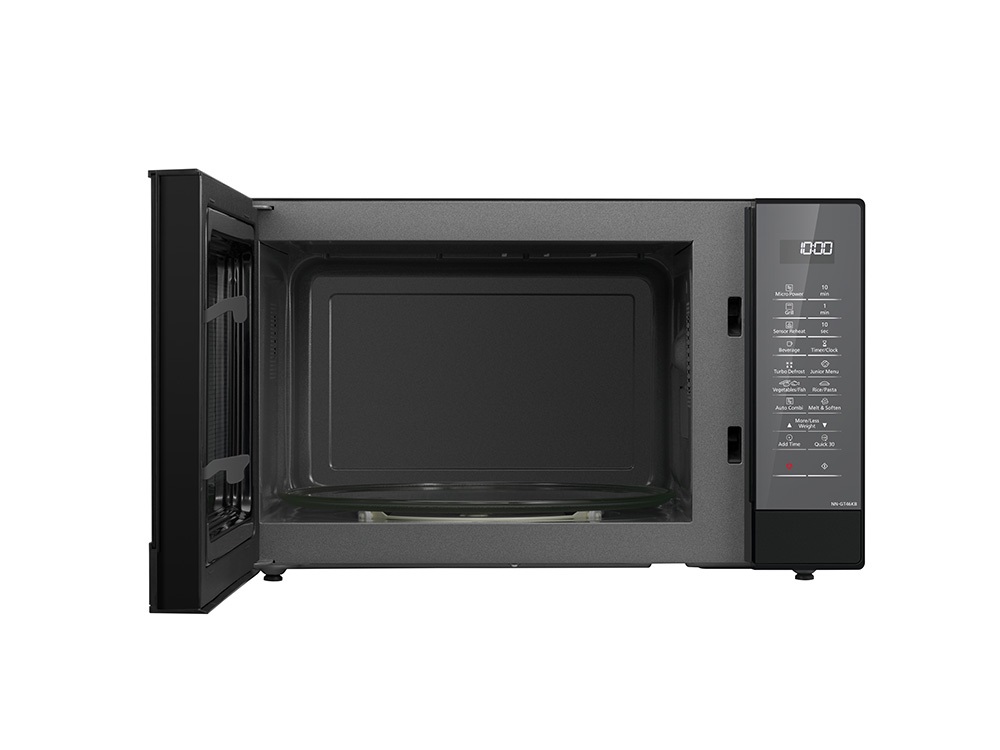 Panasonic NN-GT46KBSUG Forno a Microonde e Grill, 31 Litri, 1000 W, Grill 1100 W, 24 Programmi Automatici, Acciaio Inox, Display LCD