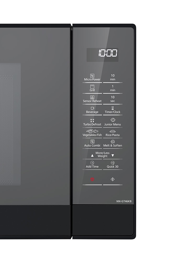 Panasonic NN-GT46KBSUG Forno a Microonde e Grill, 31 Litri, 1000 W, Grill 1100 W, 24 Programmi Automatici, Acciaio Inox, Display LCD