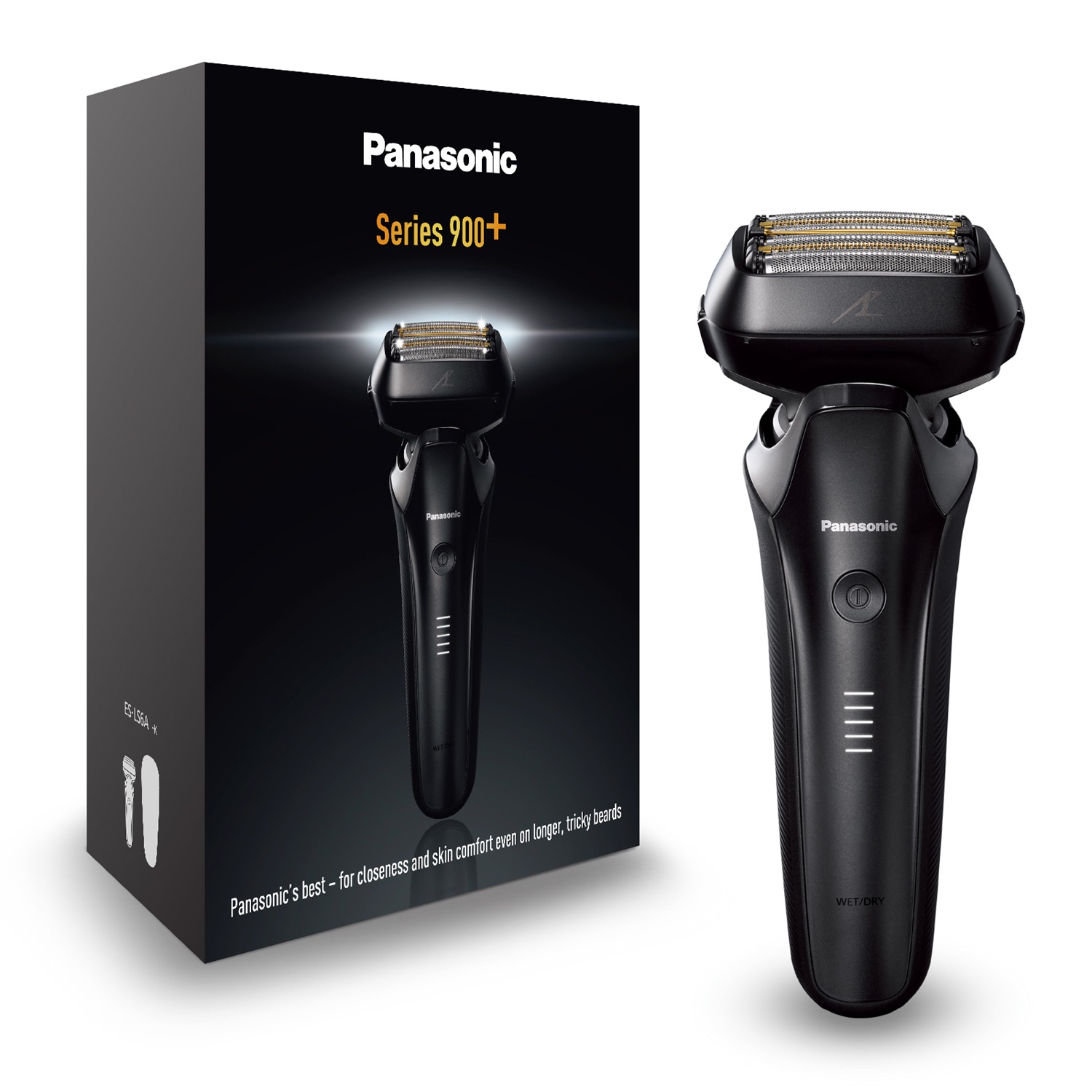 Panasonic ES-LS6A Rasoio Elettrico da Uomo a 6 Lame Wet & Dry con Motore Lineare, Sensore Barba Sensibile e Sistema di Pulizia Automatica