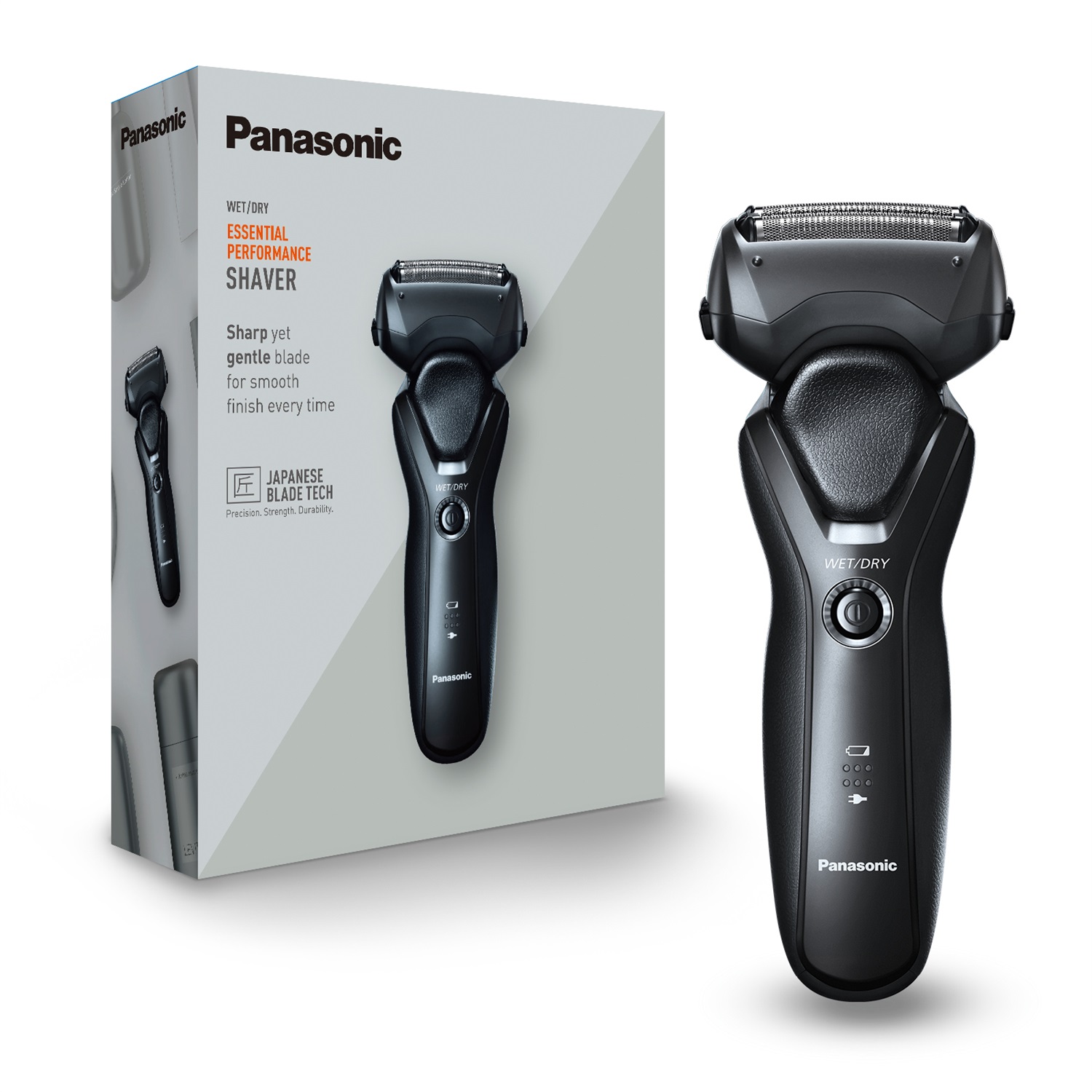 Panasonic ES-RT37-K503 Rasoio Elettrico Wet&Dry a 3 Lame con Testina Multidirezionale e Tagliabasette a Scomparsa, Ricaricabile e Lavabile