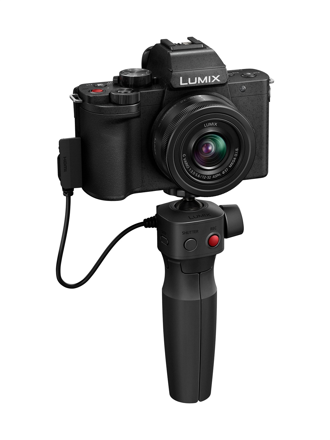 Panasonic Lumix G100 Fotocamera Digitale Mirrorless 20,3 MP Live MOS 4K Ultra HD con Obiettivo 12-32mm e Impugnatura Vlogging SHGR1 - Nero