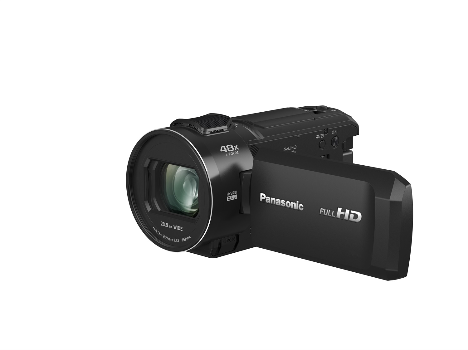 Panasonic HC-V900E-K Videocamera Compatta Full HD 8,57 MP, Zoom Ottico 24x, Grandangolo 25 mm, Stabilizzazione HYBRID O.I.S.