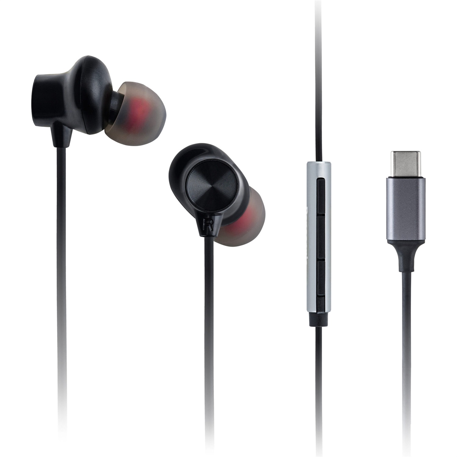 Panasonic RP-TCM225DEK Auricolari In-Ear Cablati USB-C con Microfono Integrato, Bassi Potenti e Vestibilità Personalizzabile, Cavo da 1,2m, Nero