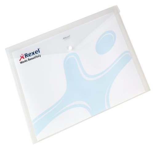 Rexel Buste Trasparenti con Bottone Ice A3 - 32,3x45,8 cm, Polipropilene, Confezione da 5