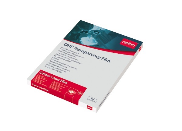 Nobo Lucidi per Stampanti Laser a Colori A4 - 100 Micron - Confezione da 50 Pezzi