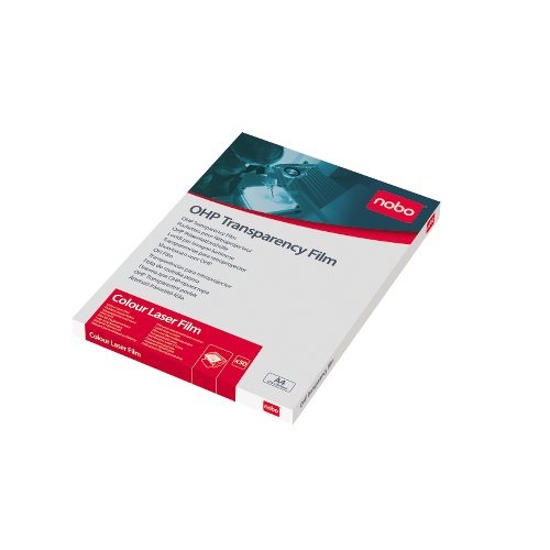 Nobo Lucidi per Stampanti Laser a Colori A4 - 100 Micron - Confezione da 50 Pezzi