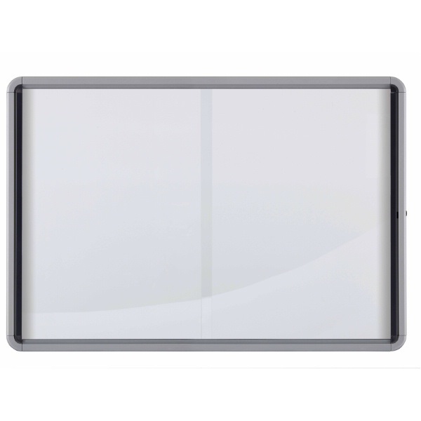 Nobo Bacheca Magnetica per Interni 69.2x97.2 cm - 8 Fogli A4, Ante Scorrevoli, Serratura, Cancellabile a Secco