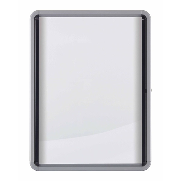 Nobo Bacheca Magnetica con Serratura, 6 x A4, Anta a Battente, Cornice in Alluminio e Vetro di Sicurezza, Fondo Magnetico Bianco
