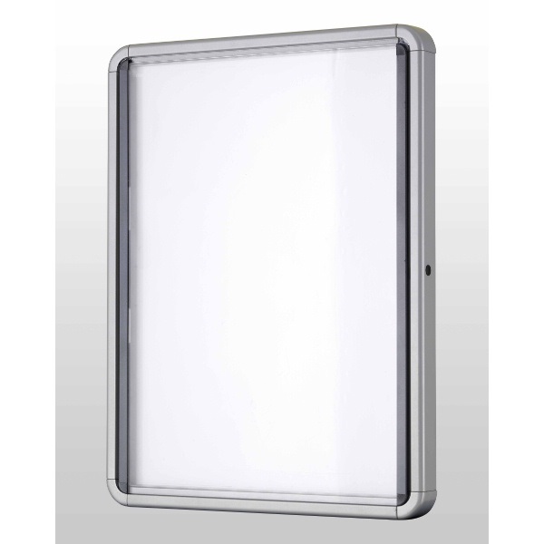 Nobo Bacheca Magnetica con Serratura, 6 x A4, Anta a Battente, Cornice in Alluminio e Vetro di Sicurezza, Fondo Magnetico Bianco