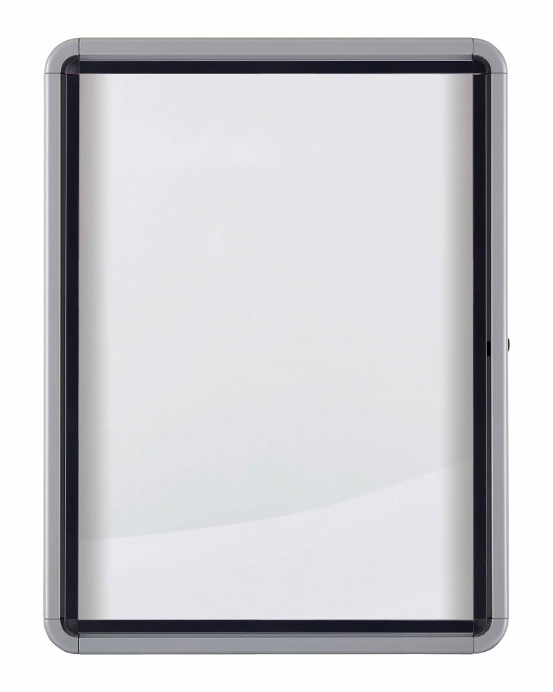 Nobo Bacheca Magnetica per Esterno con Serratura, 12 x A4, Gamma Premium Plus, Bianco, Vetro di Sicurezza