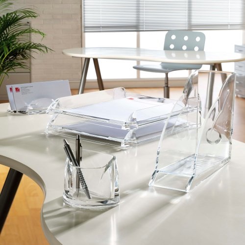 Rexel Portariviste Nimbus - Design Elegante in Cristallo Trasparente - Dimensioni 24,8 x 25,2 cm