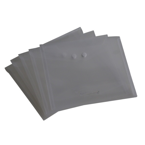 Rexel ICE Busta con Bottone A4 Trasparente in Polipropilene Zigrinato - Conf. da 5 Pezzi