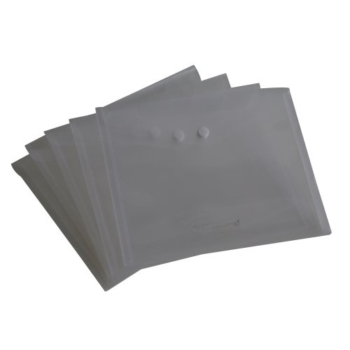 Rexel ICE Busta con Bottone A4 Trasparente in Polipropilene Zigrinato - Conf. da 5 Pezzi