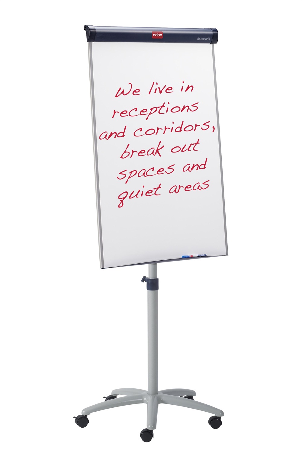 Nobo Lavagna Portablocco Magnetico Portatile in Acciaio Classic - 100 x 67,5 cm, Regolabile in Altezza, con Ruote e Superficie Scrivibile