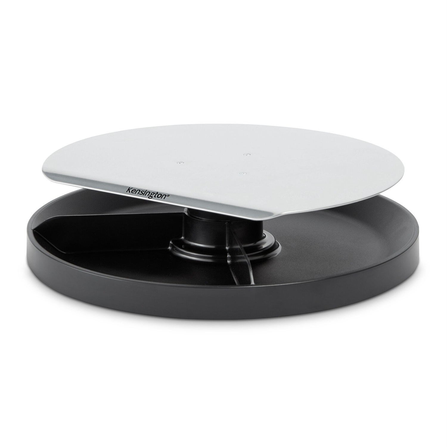Kensington Supporto Monitor Spin2 con Portaccessori - Altezza Regolabile 6-8 cm, Portata Massima 18 kg, Diametro 29,5 cm, Sistema Rotante