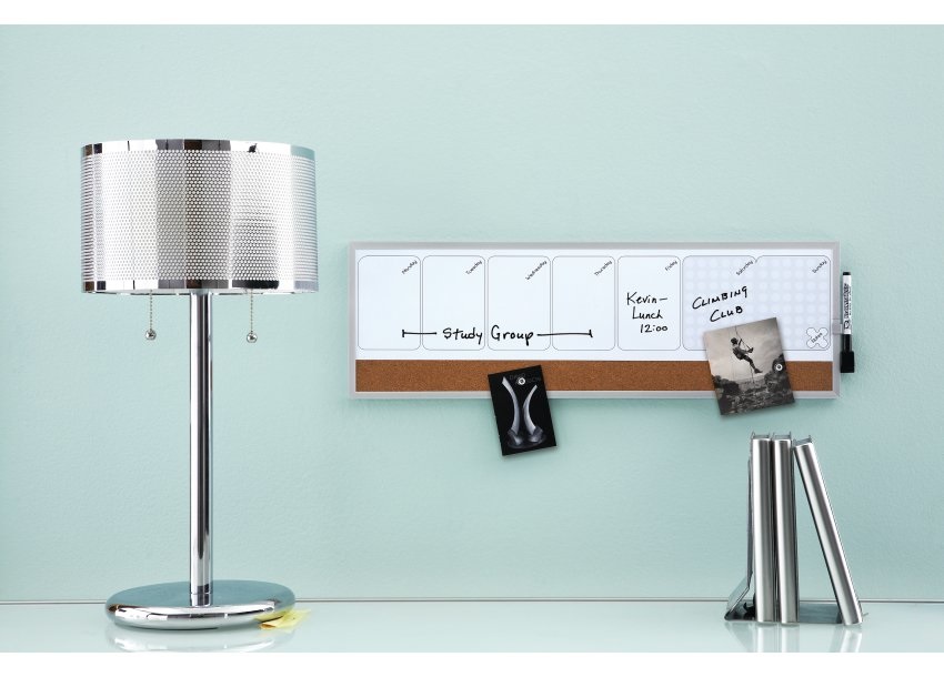 Nobo Organizer Magnetico Settimanale 58,5 x 19 cm Orizzontale con Cornice in Alluminio, Superficie Cancellabile a Secco e Pannello in Sughero