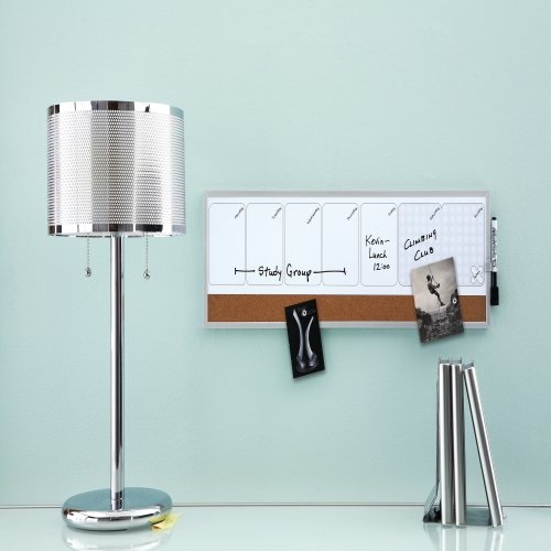 Nobo Organizer Magnetico Settimanale 58,5 x 19 cm Orizzontale con Cornice in Alluminio, Superficie Cancellabile a Secco e Pannello in Sughero