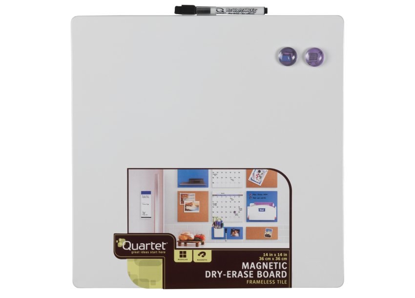 Rexel Nobo Mini Lavagna Magnetica Quadrata 360 x 360 mm, Bianco, Cancellabile a Secco, Senza Cornice, Include Magneti e Pennarello