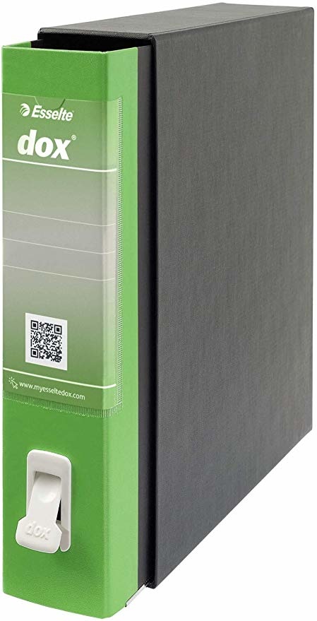 Esselte Dox 2 Raccoglitore a Leva Protocollo D8, A4, Dorso 8 cm, Colore Greenery, Confezione da 6 Pezzi